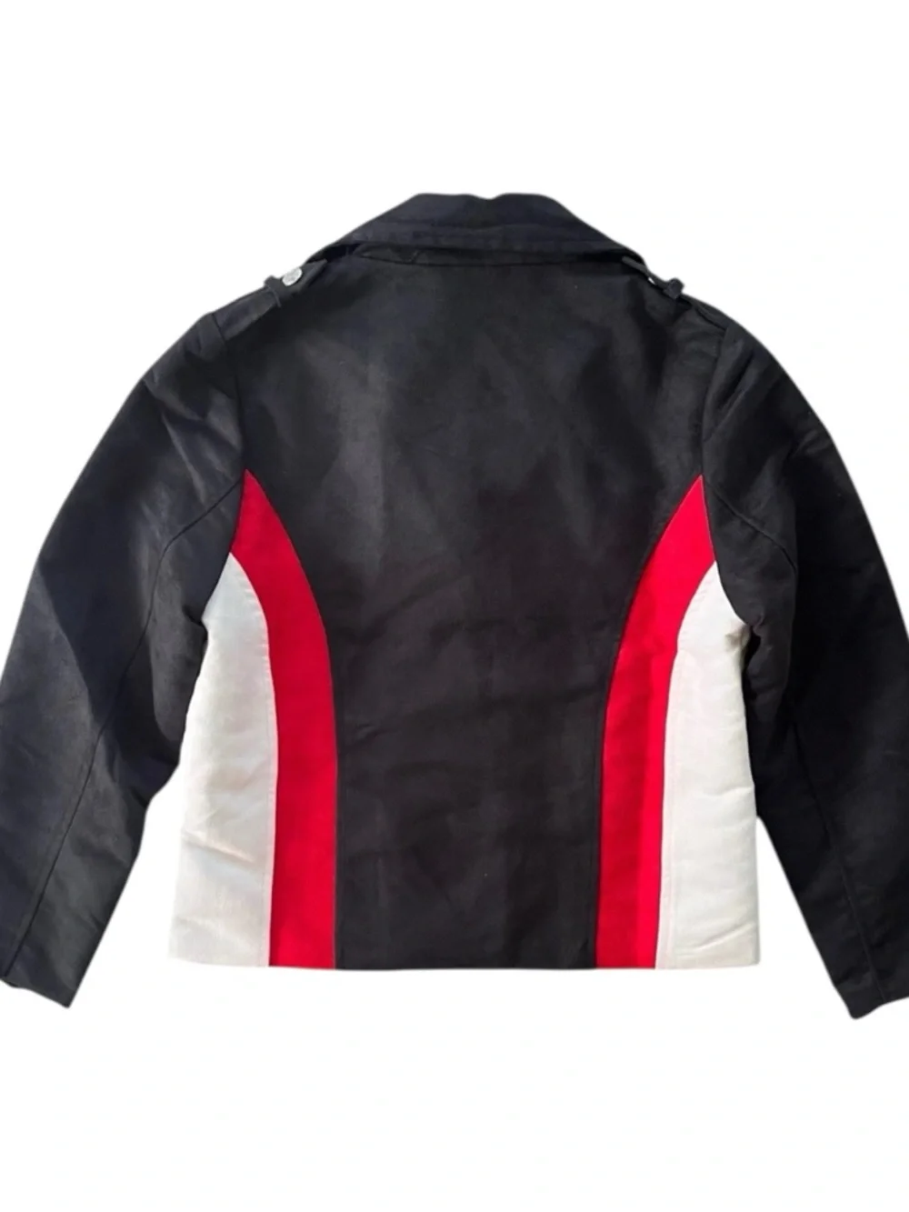 Disney D-Signed Girl’s L Black Red Suede Colorblock Descendants Evie Moto Jacket